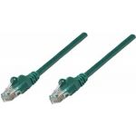 Intellinet Network Patch Cable, Cat6, 1m, Green, Copper, U/UTP, PVC, RJ45, Gold Plated Contacts, Snagless, Booted, Lifetime Warranty, Polybag (738637)