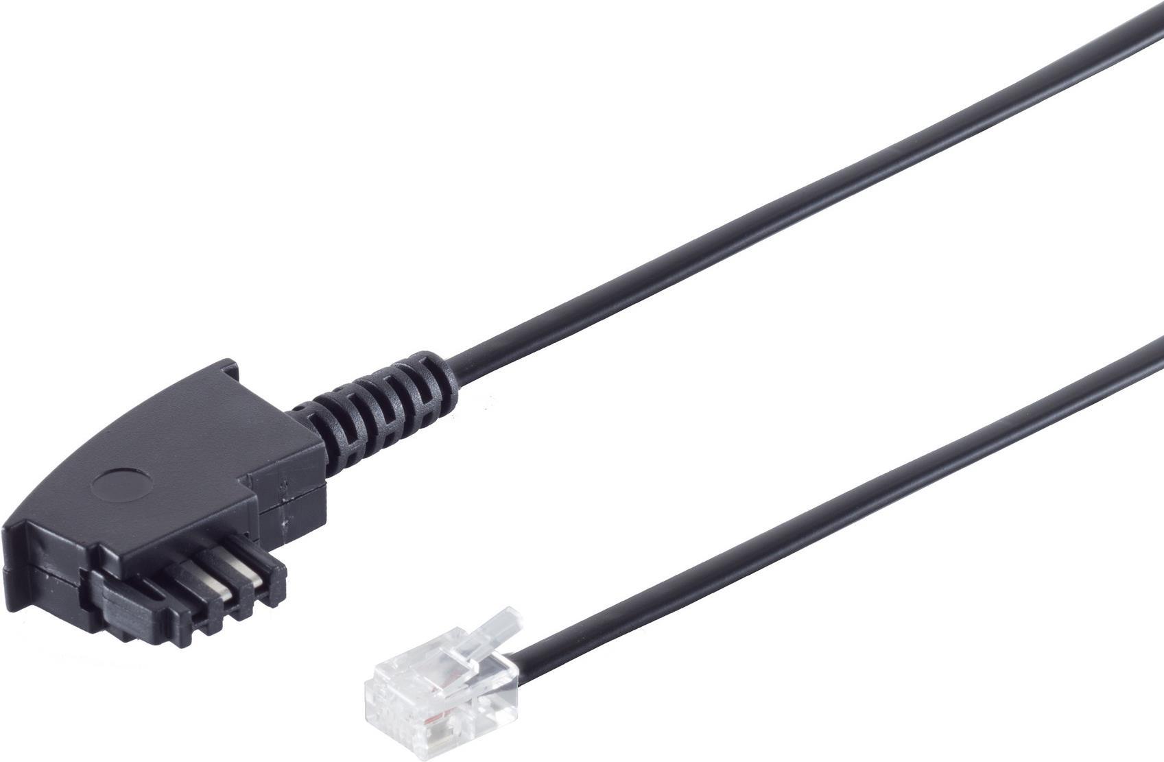 S/CONN maximum connectivity Telefon-Anschlußkabel-TAE F-Stecker auf Western-Stecker 6/2 DEC, TAE/NTBA, 3,0m (70000-3)