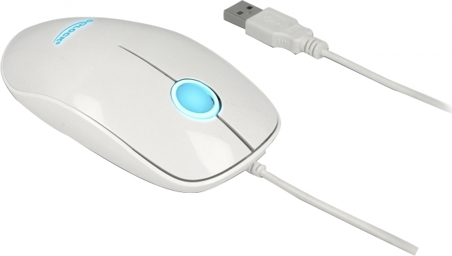 Delock 12537 Beidhändige Maus USB Typ-A 1200 DPI Glossy White