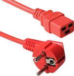 ACT Powercord mains connector CEE7/7 male (angled) - C19 red 3.00 m POWERCORD SCHUKO-C19 RED 3.00M (AK5170)