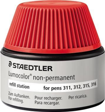 STAEDTLER Lumocolor Refill-Station non-permanent, rot Tankstelle zum einfachen und sauberen Nachfüllen der - 4 Stück (487 15-2)