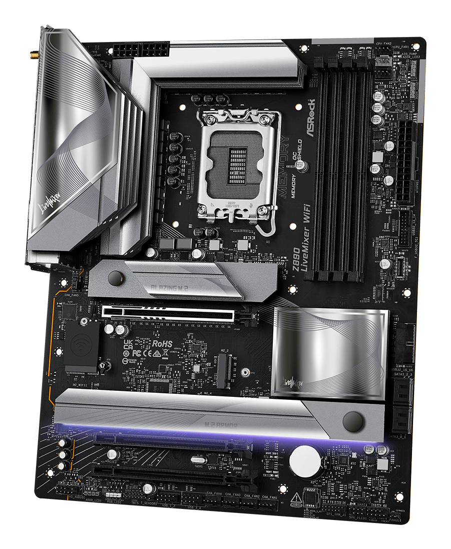 ASRock Z890 LiveMixer WiFi Mainboard ATX LGA 1851 DDR5 Wi-Fi 7 Schwarz