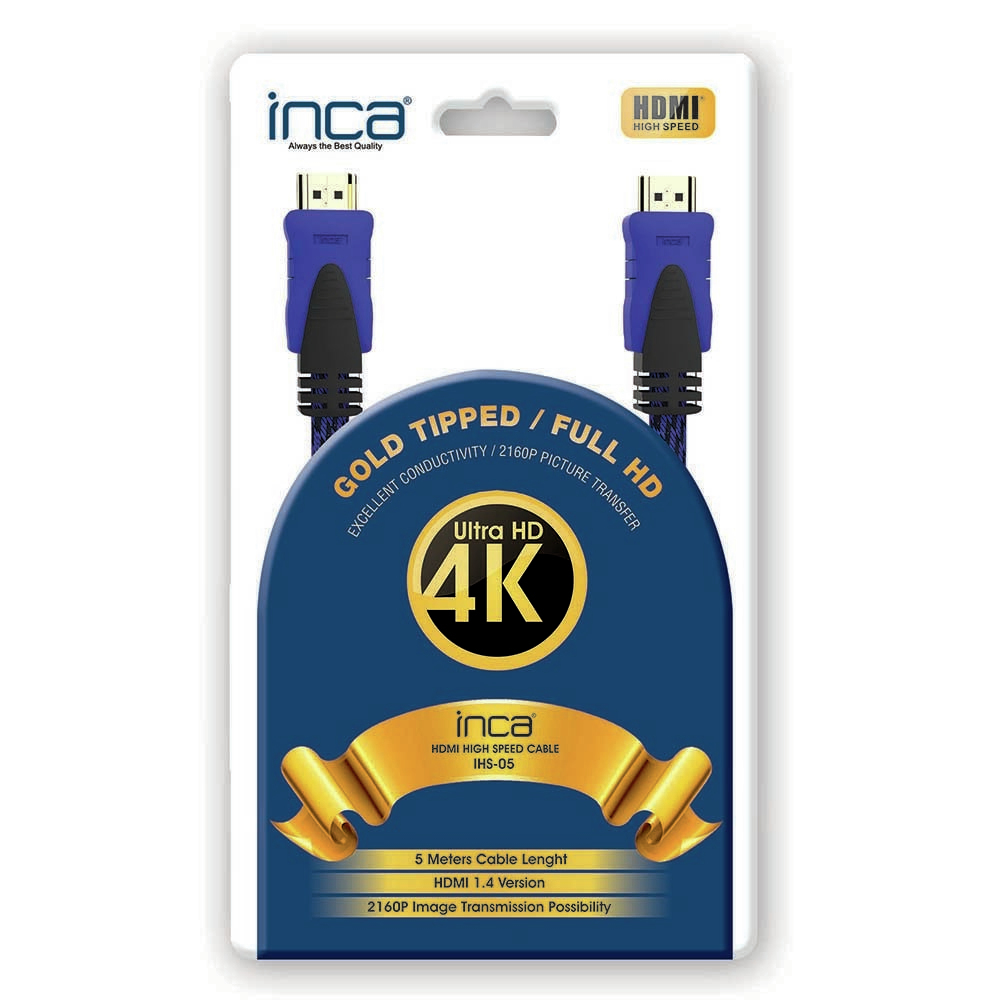 INCA HDMI-Kabel 1.4 4K 10,2 Gbit/s 5 m Schwarz