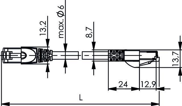 Telegärtner L00004A0104 Netzwerkkabel Grau 6 m Cat6a S/FTP (S-STP) (L00004A0104)