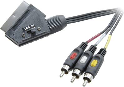 SpeaKa Professional SCART / Composite Cinch TV, Receiver Anschlusskabel [1x SCART-Stecker - 3x Cinch-Stecker] 2 m Schwarz (SP-7869848)