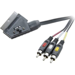 SpeaKa Professional SCART / Composite Cinch TV, Receiver Anschlusskabel [1x SCART-Stecker - 3x Cinch-Stecker] 2 m Schwarz (SP-7869848)