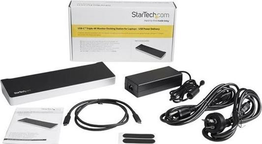 Startech DK30CH2DPPDU Dockingstation USB-C Triple 4K HDMI/DP 60W PD Schwarz, Silber
