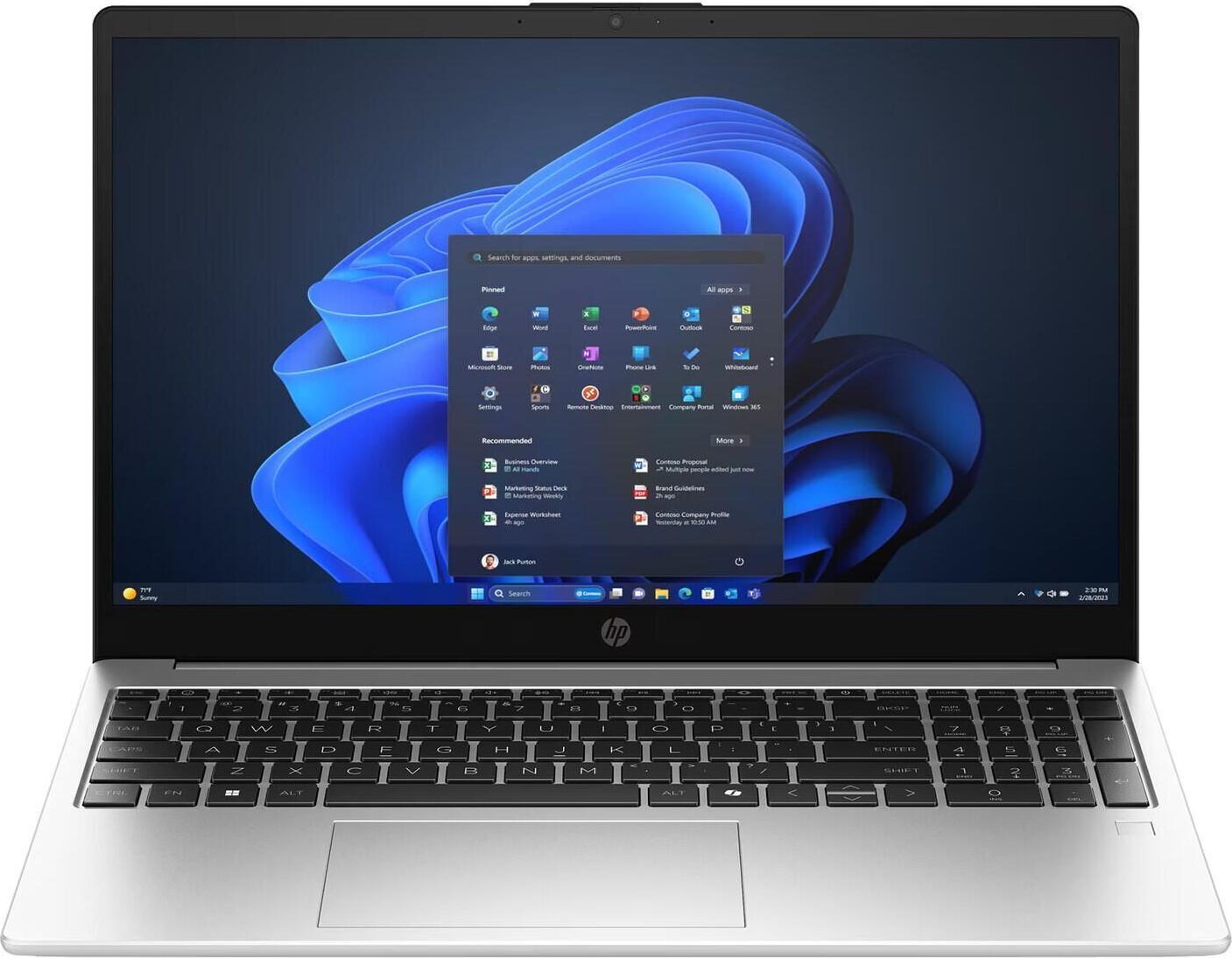HP 255R G10 Notebook 39,6 cm (15,6") FHD IPS, AMD Ryzen 5 7535U, 16GB RAM, 512GB SSD, DE-Layout (C99TKES#ABD) (geöffnet)