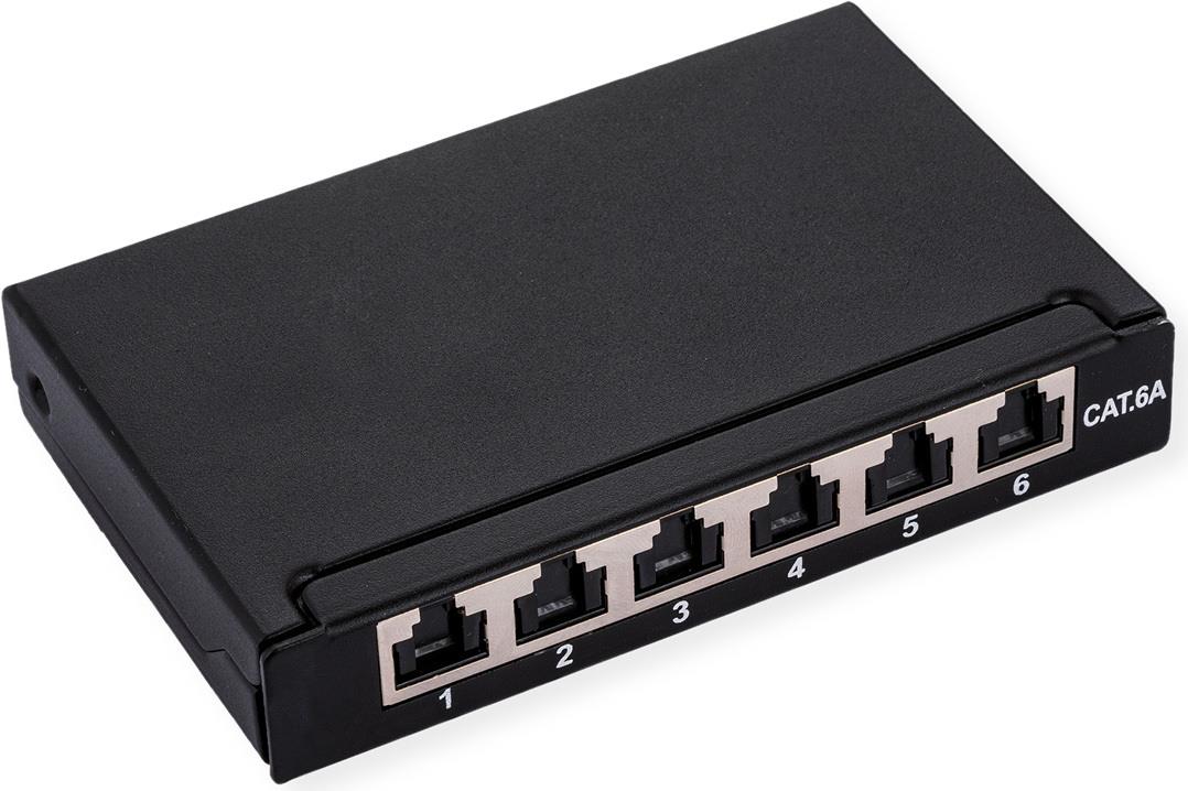 ROLINE Mini-Patchpanel 6xRJ45 geschirmt Kat.6A/Kl.EA 0.5HE (26.11.0299)