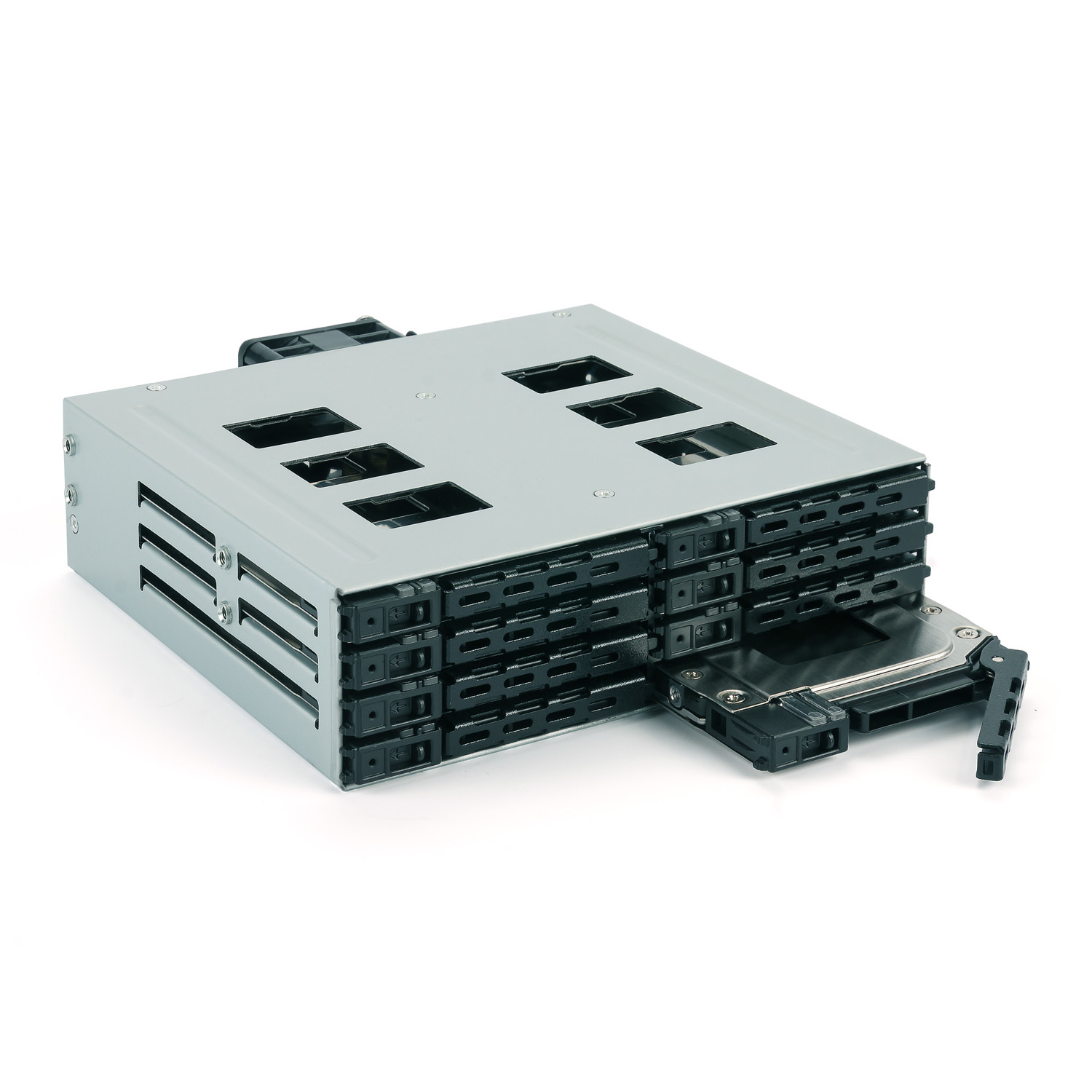 FANTEC MR-SA1082 Backplane für 8x 2,5" HDD/SSD 5,25" Einschub Grau, Schwarz