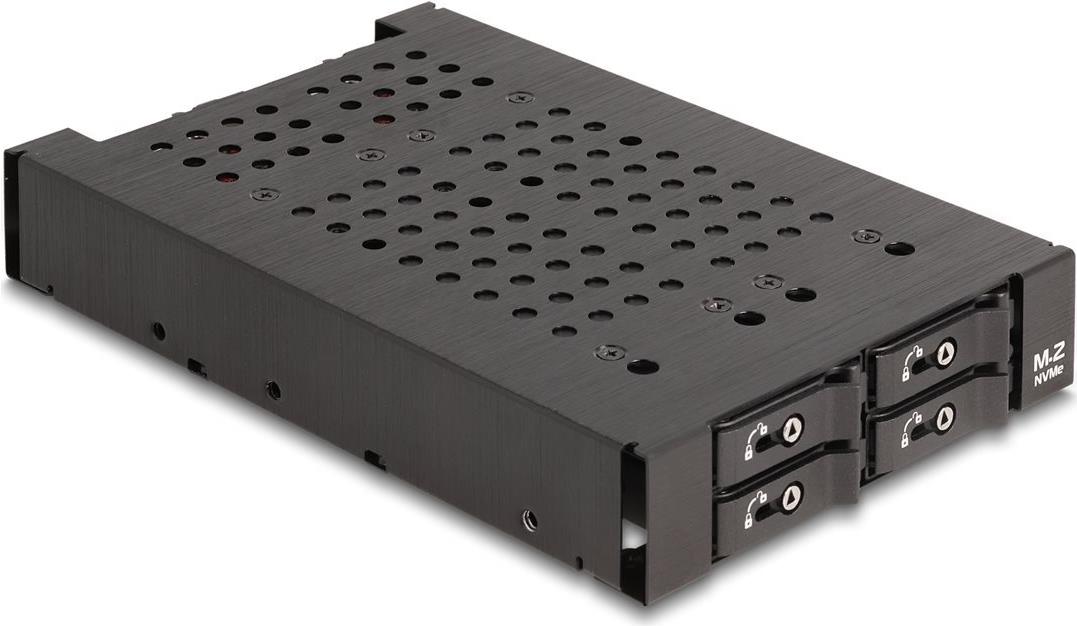Delock 3.5" Mobiles Speicher-Rack für 4x M.2 NVMe SSD Slim SAS SFF-8654 Schwarz