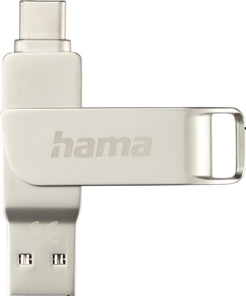 Hama C-Rotate Pro USB-Stick 64 GB USB Type-A / USB Type-C 3.2 Gen 1 (3.1 Gen 1) Silber (00182490)