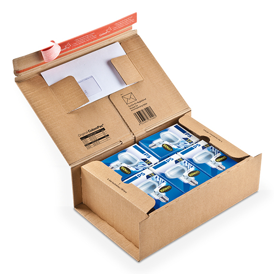 ColomPac Paket-Versandkarton POST Größe M Selbstklebend 305 x 212 x 110 mm Braun