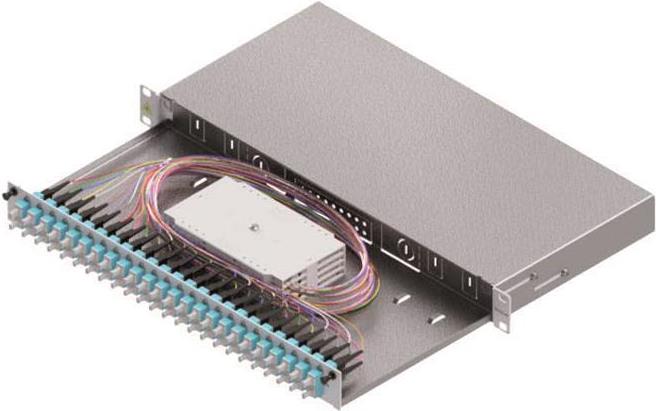 ZVK LSB1C223 LWL-Spleißgehäuse Basic 1HE 24x SC-Duplex Standard OM3 ,ausziehbar (LSB1C223)