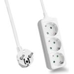 Helos Steckdosenleiste CLASSIC, 3-fach, weiß, 3,0m, ohne Schalter Robustes klassisches Design , 3,0m Zuleitung , Leiterquerschnitt: 1,5 mm² , Kabeltyp: H05VV-F 3G1.5mm , ohne Schalter , 3 Schutzkontaktsteckdosen 45° gedreht , mit Berührungsschutz , belastbar bis zu 16 A/230V (4000 Watt) , VDE, CE und GS-Zertifiziert , Farbe: weiß (262788)