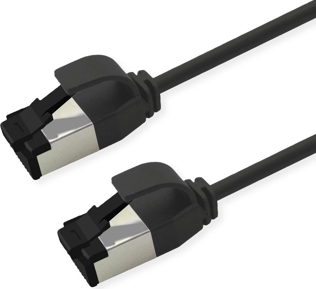 ROLINE S/FTP Patchkabel Kat.8.1, Slim, PoE, schwarz, 3m (21.15.3453)