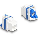 Delock Keystone Modul RJ45 Buchse zu LSA Cat.6A werkzeugfrei mit blauen Drehverschluss (88130)