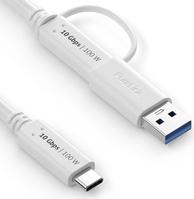 PureLink USB 3.2 Gen. 2x1 Kabel, 10 Gbps, 100 Watt, USB St. C / St. C, Adapter auf USB A, weiß, 0,5 m (IS2512-005)
