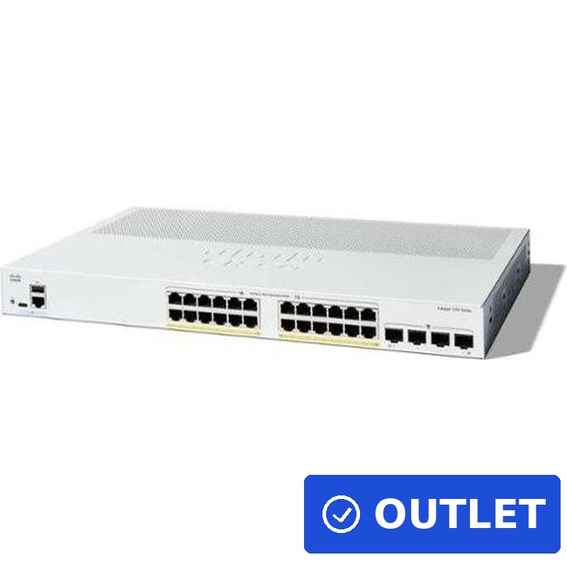 Cisco Catalyst 1200-24FP-4G Smart Switch, 24-Port GE, PoE+ (375W), 4x 1G SFP (C1200-24FP-4G) (geöffnet)