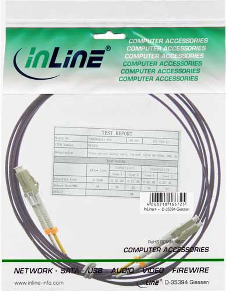 INLINE LWL Duplex Kabel, LC/LC, 50/125µm, OM4, 50m