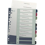 Leitz Register 1237 Style DIN A4 1-10 Polypropylen Mehrfarbig 10 Registerblätter extrabreit, PC-beschriftbar 1237-00-00 (1237-00-00)