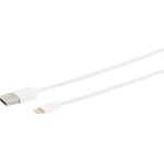 S/CONN maximum connectivity USB Lade-Sync Kabel, USB A Stecker auf 8-Pin Stecker, 2.0, ABS, weiß, 1,0m (14-12041)