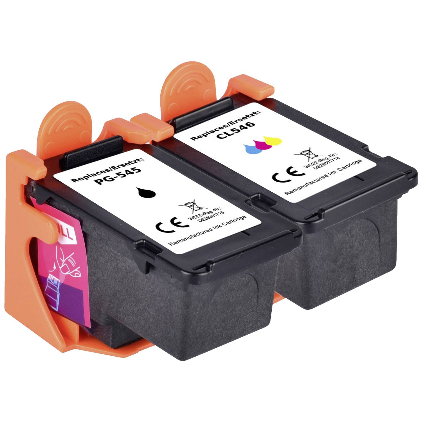 Renkforce Tintenpatrone Kombi-Pack ersetzt Canon PG-545 CL-546 180 Seiten Schwarz, Cyan, Magenta, Gelb