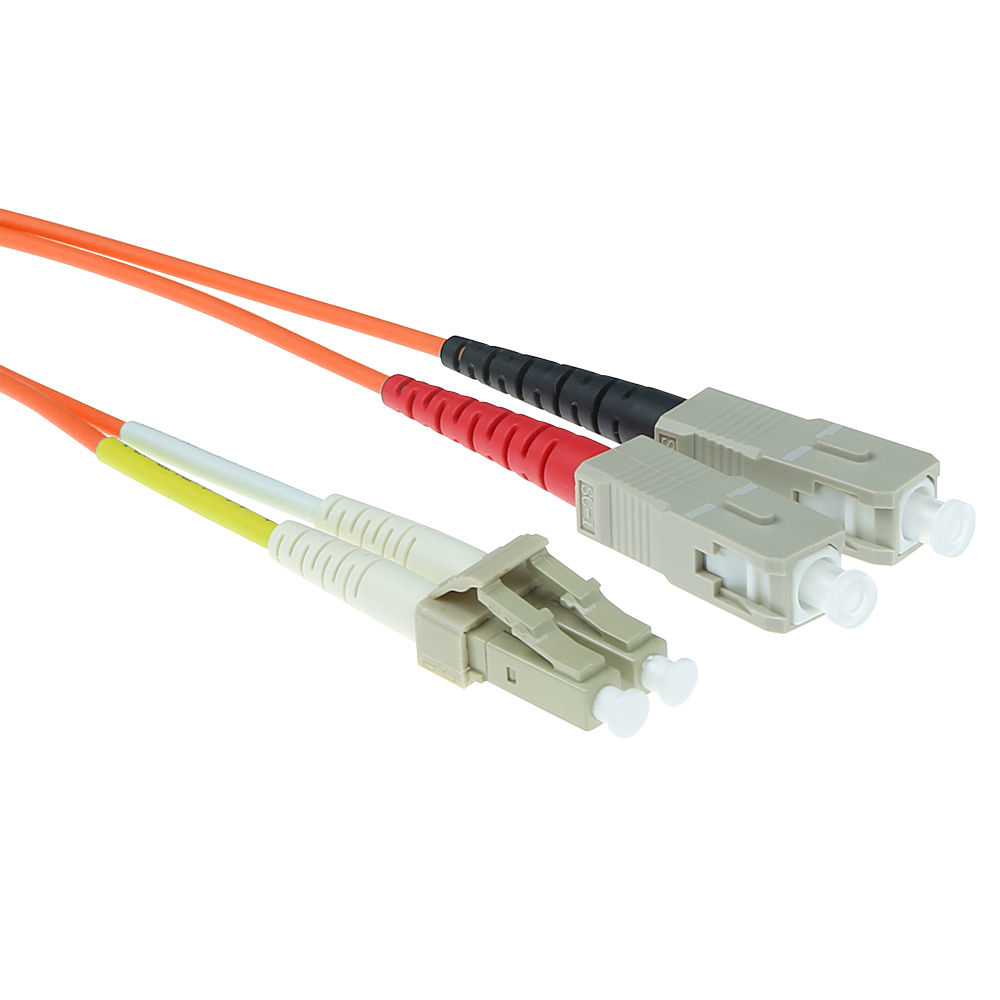 ACT Patch-Kabel LC/SC Multimode 62,5/125 OM1 Duplex 20 m LSZH Orange
