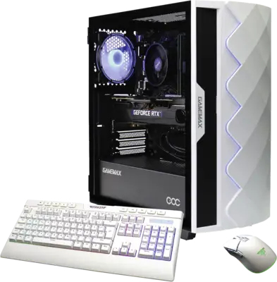 Hyrican GAMEMAX Diamond WT 7798 Gaming PC Ryzen 7 5700X 16 GB RAM 1 TB SSD RTX 5060 Weiß