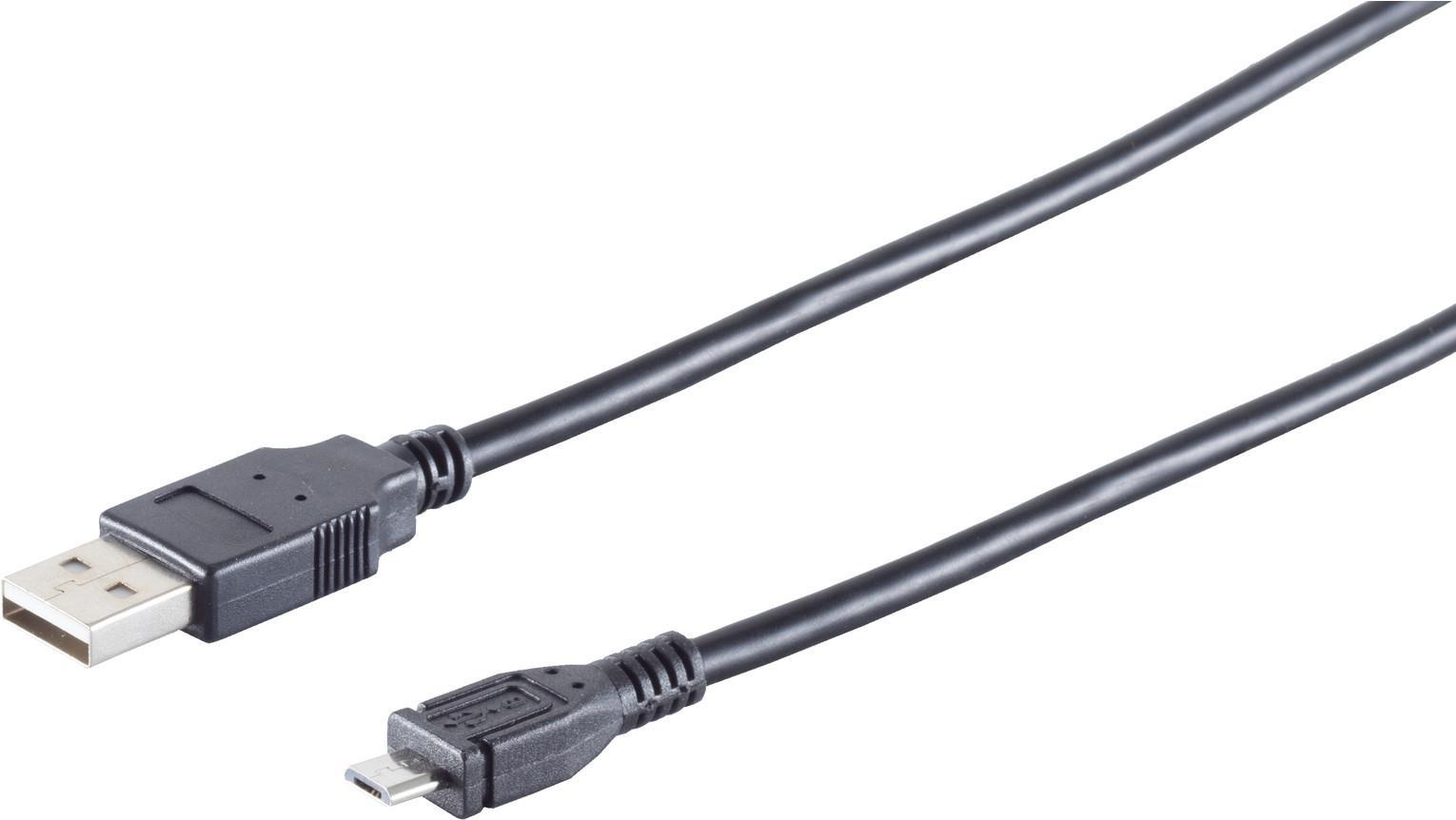 S-Conn 14-11015 USB Kabel 0,5 m USB 2.0 USB A Micro-USB B Schwarz (14-11015)