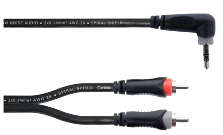 Cordial 14861 Audio Y-Adapter Klinke 3,5 mm auf 2x Cinch 1,5 m Schwarz