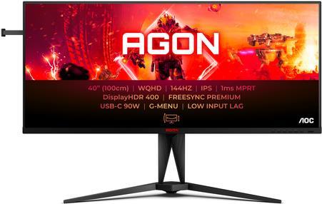 AOC AGON AG405UXC, Gaming-Monitor - (100 cm(40" ), schwarz, WQHD, HDMI, DisplayPort, HDR, AMD FreeSync Premim, USB-C, 144Hz Panel) [Energieklasse G] (AG405UXC)
