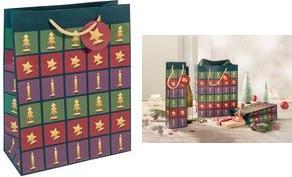 sigel Weihnachts-Geschenktüte "Cut-out style", klein Geschenktasche aus Papier, 157 g/qm, Oberfläche matt, - 1 Stück (GT047)
