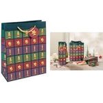 sigel Weihnachts-Geschenktüte "Cut-out style", klein Geschenktasche aus Papier, 157 g/qm, Oberfläche matt, - 1 Stück (GT047)