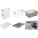 keeeper Aufbewahrungsbox "luis", 45 Liter, grau-transparent Euro-Box, Softgriffe in nordic-red, stapelbar, robust, - 1 Stück (1006743700000)