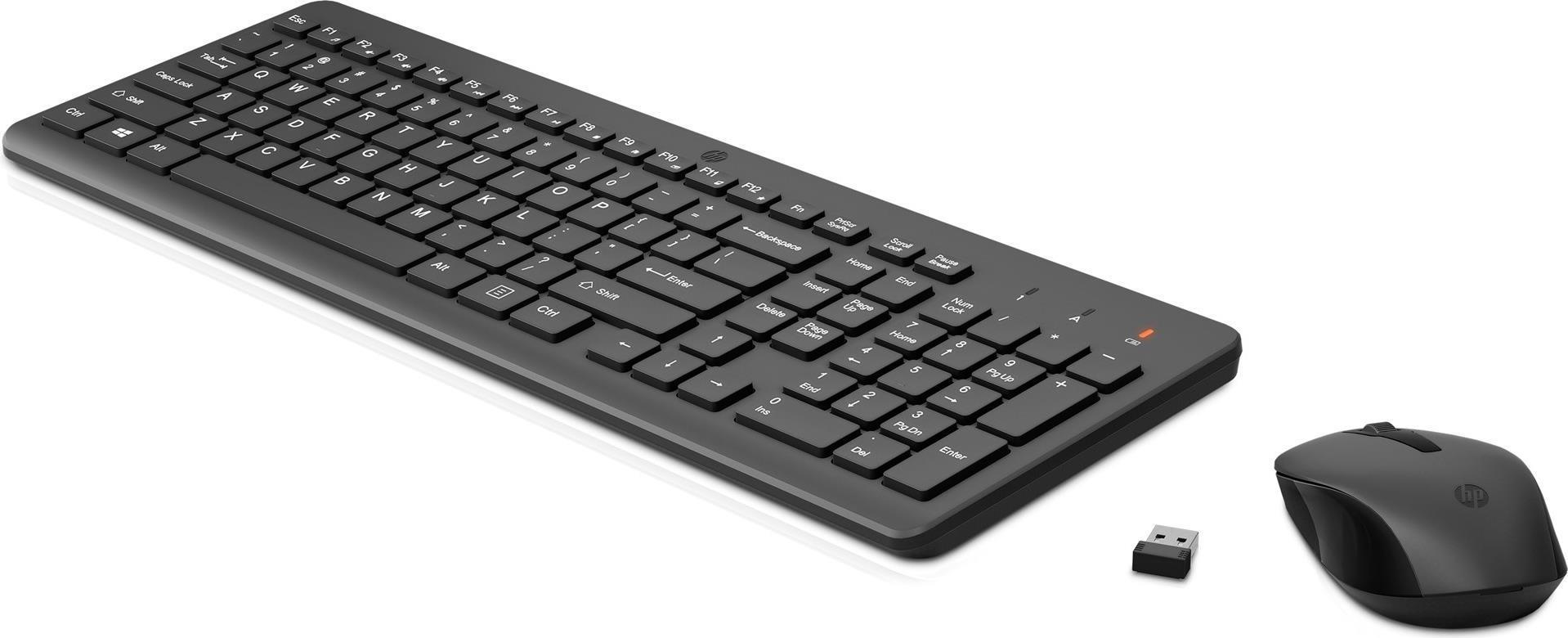 HP 330 Wireless Mouse and Keyboard Combination Tastatur RF Wireless Englisch Schwarz (2V9E6AA#ABB) (geöffnet)