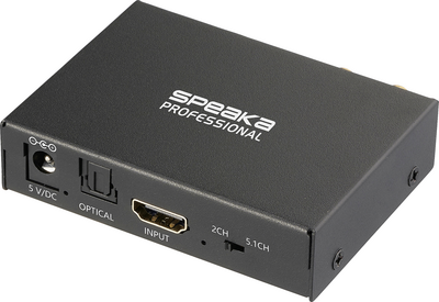 SpeaKa Professional SP-HDS-300 AV Extraktor HDMI Splitter 1x2 mit Audio-Extraktion 4K