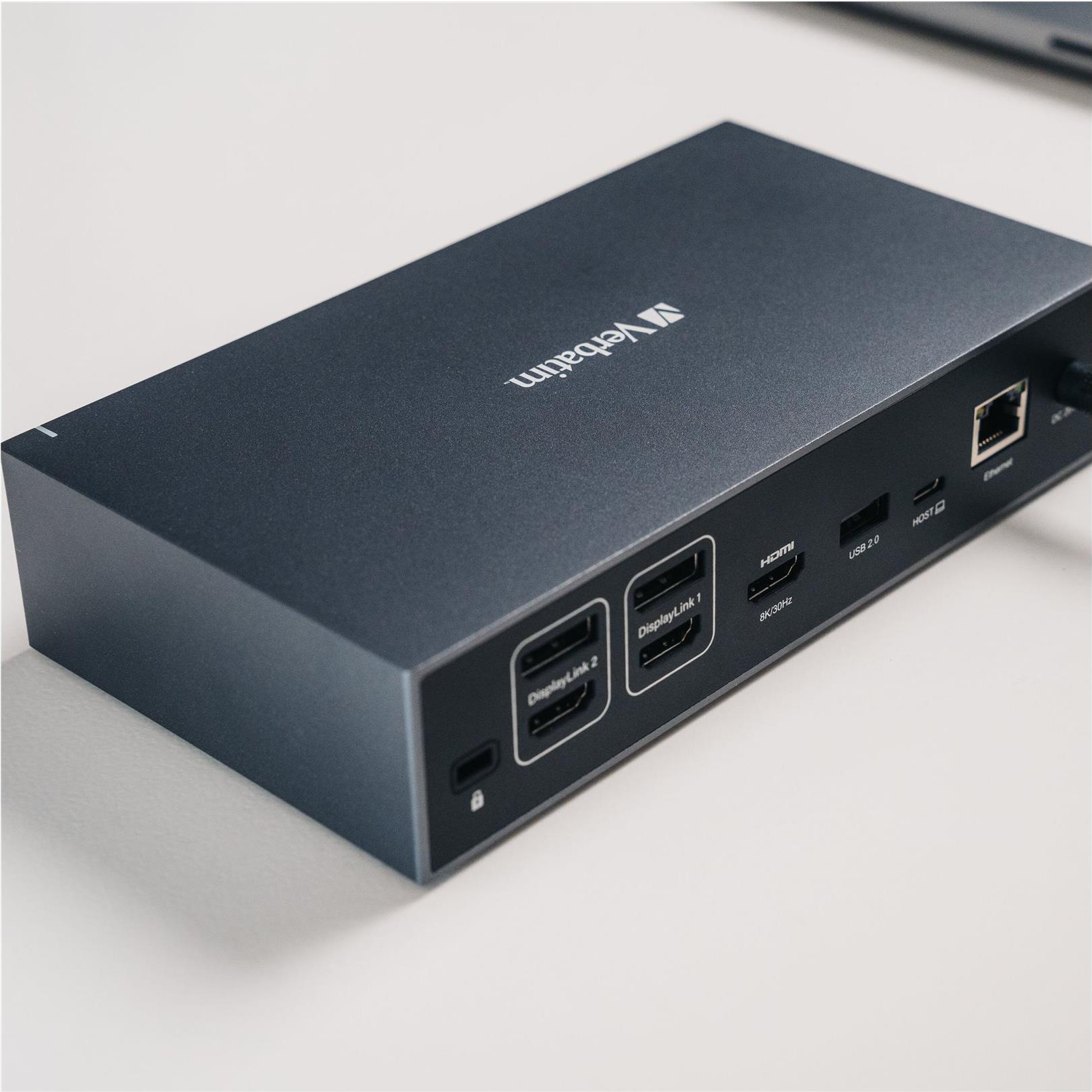 Verbatim Pro CDS-17 Dockingstation USB-C 100 W Power Delivery 8K Schwarz/Grau