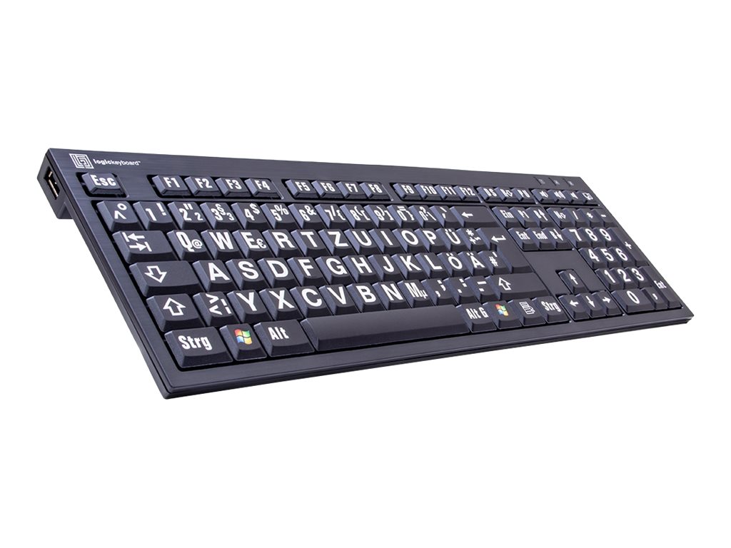 LogicKeyboard XL Print PC Slim Line NERO Tastatur USB QWERTZ Schwarz