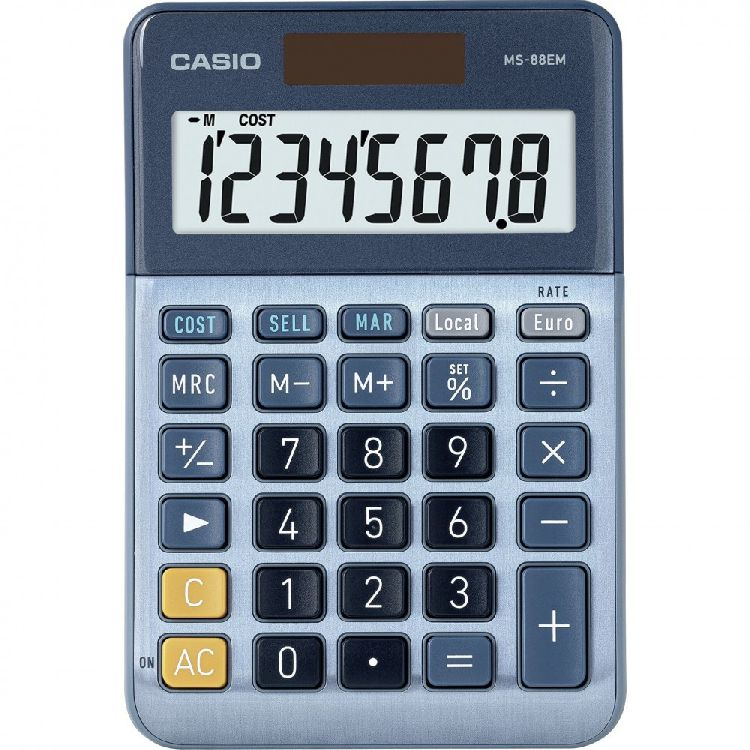 Casio MS-88EM Tischrechner 8 Stellen Blau