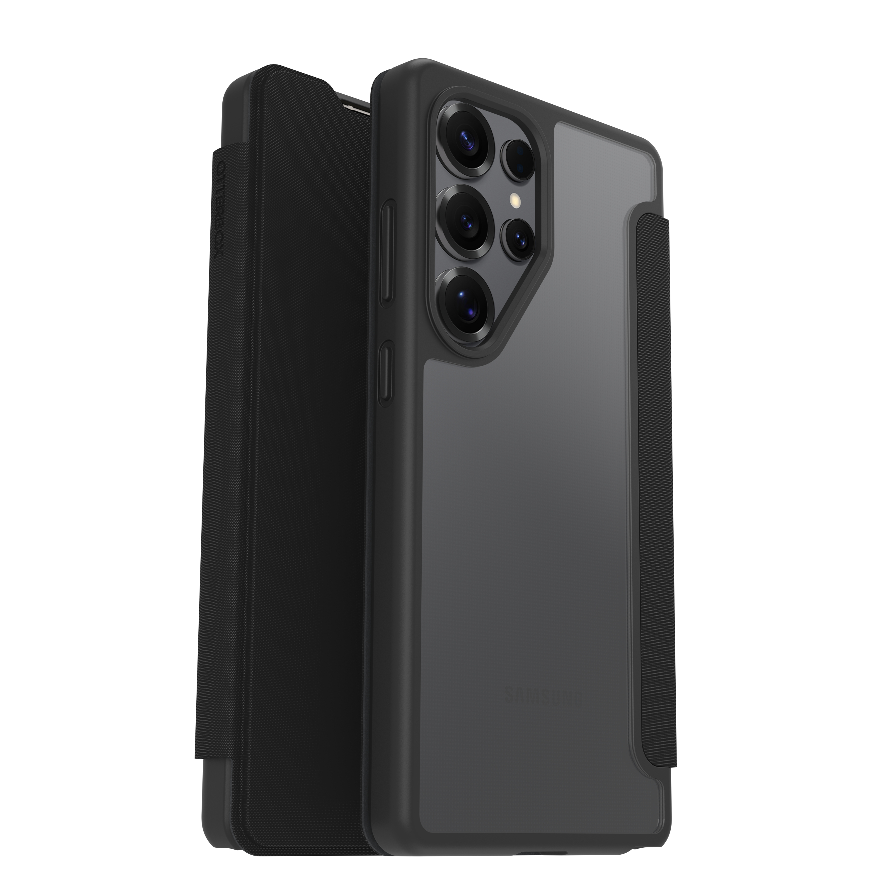 OtterBox React Folio Flip-Hülle für Samsung Galaxy S25 Ultra 6,9" Black Crystal