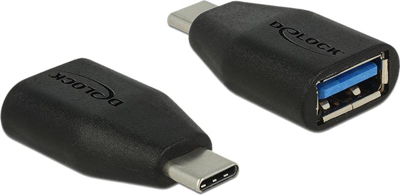 Delock USB-Adapter USB Type-C Stecker auf USB Typ-A Buchse Schwarz