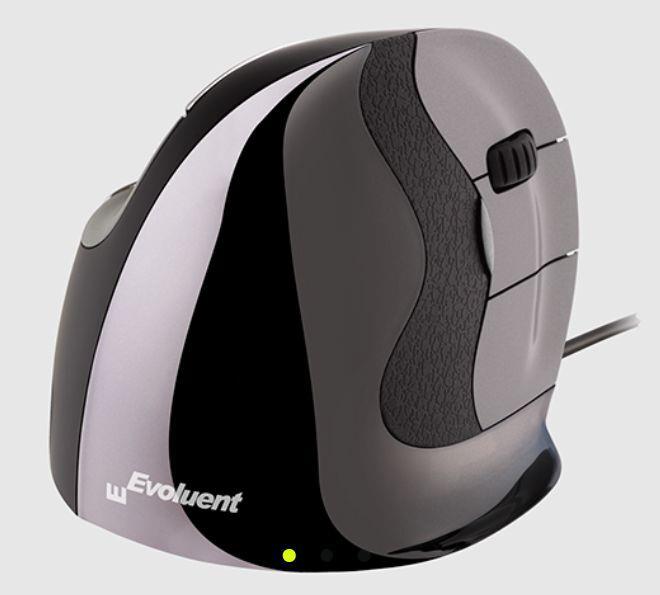Evoluent VerticalMouse D Large Vertikale Maus Ergonomisch USB Schwarz, Grau