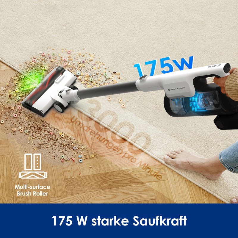 Tineco PURE ONE Station 5 Stabstaubsauger Kabellos Grau