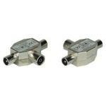 InLine® Antenne T-Verteiler für TV, 1x Koax Buchse an 2x Koax Stecker (69914)