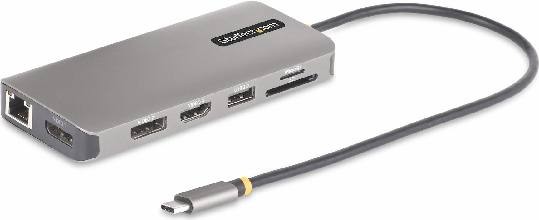 StarTech.com USB-C Triple-Monitor Multiport Adapter, HDMI/DP/Card Reader (154B-USBC-MULTIPORT)