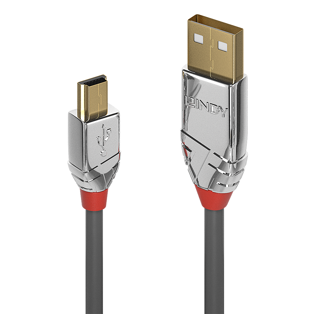 Lindy 1m USB 2.0 Typ A an Mini-B Kabel, Cromo Line USB Typ A Stecker an Mini-B Stecker (36631)