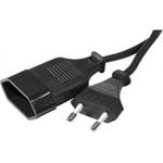 Netzverlängerungskabel, Eurostecker an Eurobuchse, schwarz, 1,8 m Zur Verlängerung von Kabeln mit Euro Anschluss (573721)