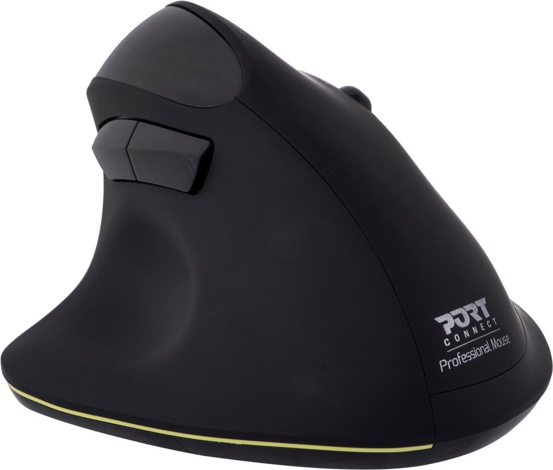 Port Designs PORT Connect Professional Vertikale Maus 2.4 GHz Bluetooth Schwarz
