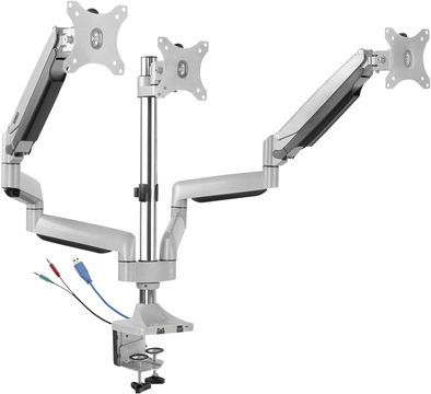 SpeaKa Professional SP-MM-940 3fach Monitorhalterung 33,0 cm (13) - 81,3 cm (32) Gasdruck-Technik, Integrierte USB-/Audio-Anschlüsse, Neigbar, Schwenkbar (SP-10924816)